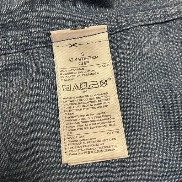 Men’s GAP Chambray Blazer 3-Button Size Small 42-44 Cotton Blend - Picture 4 of 10
